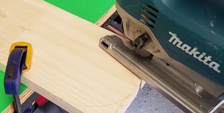 post, Use a narrow fine toothed jigsaw blade for best results cutting a tight curve like this