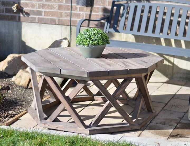 s 13 incredibly easy furniture builds that ll impress your friends, This beautiful octagonal patio table