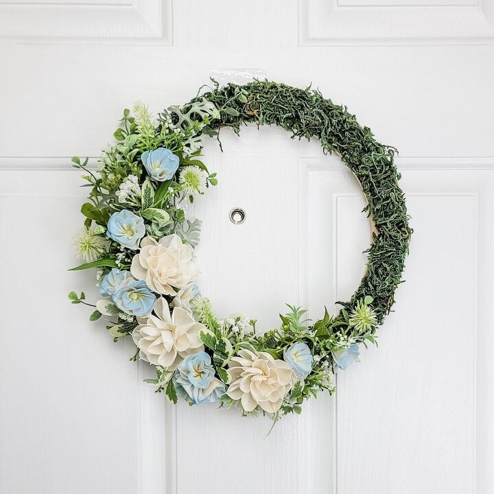 how to make a moss floral wreath, Ready to Hang