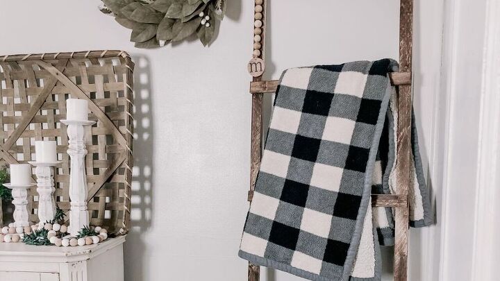 s 16 clever ways to create neutral home decor on a budget, Farmhouse Blanket Ladder