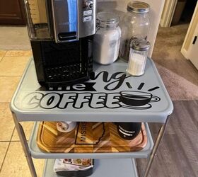 s 20 smart diys that are getting coffee lovers really excited, A simple three tiered coffee bar
