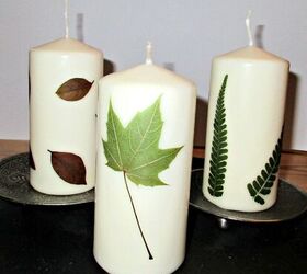 s 16 decorative candle ideas to light up your home, Lovely leaf pressed candles