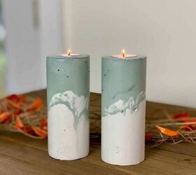 s 16 decorative candle ideas to light up your home, Beautiful concrete pillar candle holders
