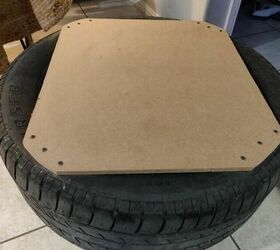 diy ottoman made from an old tire