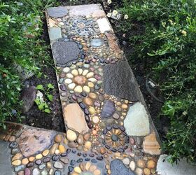 20 whimsical garden ideas that ll make your neighbors stop and stare, An intricate stone mosaic front garden path
