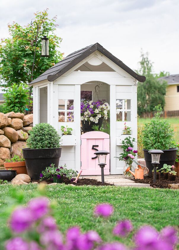 20 whimsical garden ideas that ll make your neighbors stop and stare, A modern farmhouse playhouse