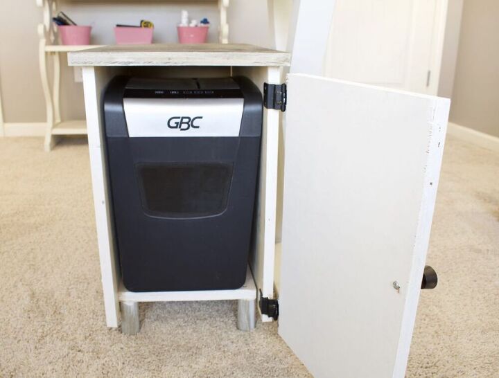 how to hide office eyesores easy diy shredder cabinet