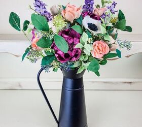 spring floral pitcher arrangement