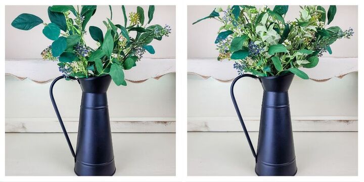 spring floral pitcher arrangement, Add Your Greenery