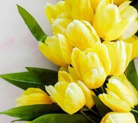 diy yellow tulip wreath for spring