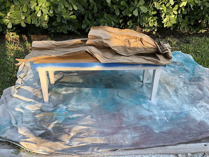 trash to treasure bench, After Paint
