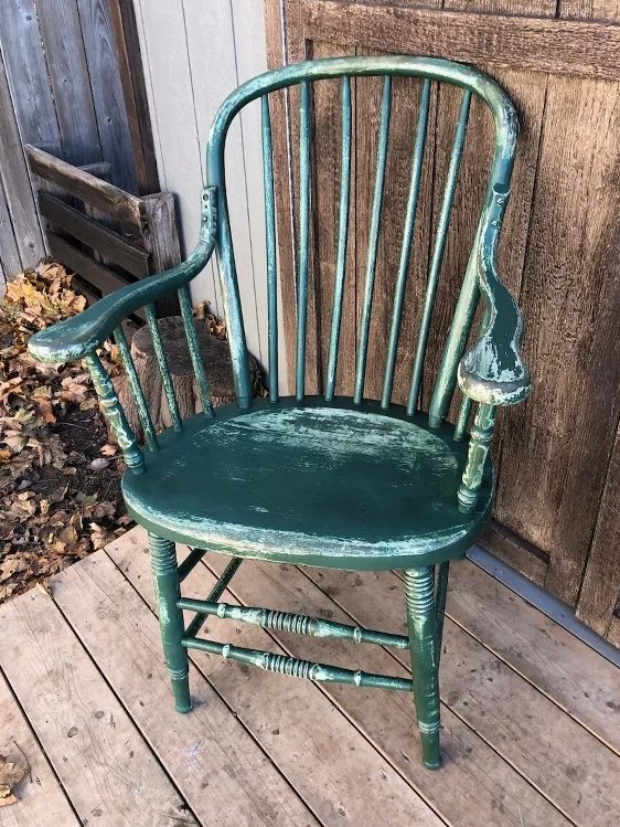 s go green with 18 gorgeous makeover ideas, Distress an antique farmhouse chair