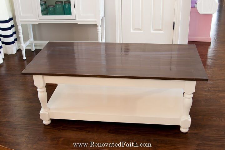 diy farmhouse coffee table with turned legs storage free plans