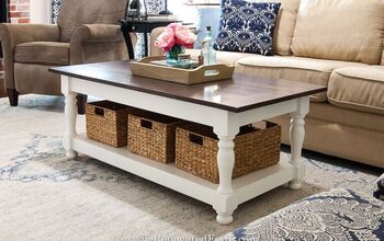 DIY Farmhouse Coffee Table With Turned Legs & Storage (Free Plans)