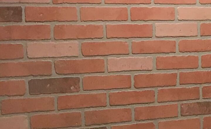 diy faux brick wall accent wall, Panel de ladrillo rojo