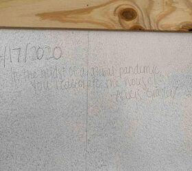 shiplap fireplace wall how to do it cheap easy, Little notes left behind the wall
