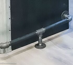 basement dry bar industrial design, DIY Bar Foot Rail