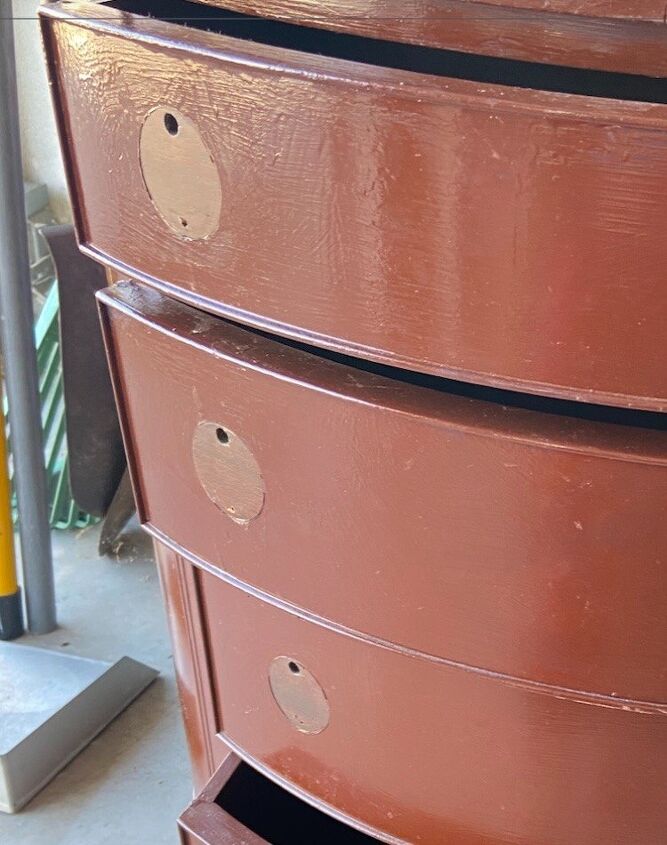 plugging drawer pull holes with home made wood filler and dowels, Original hardware holes were on sides