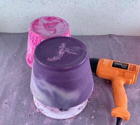 make a dyed cement planter for cheap