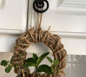 little mint herb holder for spring, My little mint sprig wreath