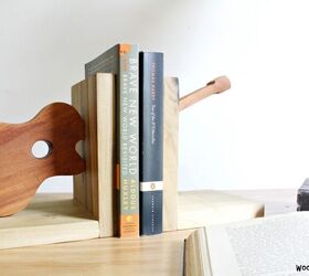 s 16 ideas for showcasing your love for music, These fun scrap wood guitar bookends