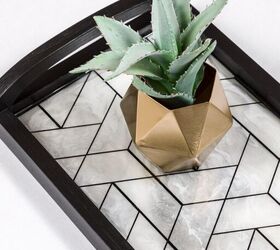 s 18 creative ways to use epoxy resin throughout your home, Make a modern geometric patterned tray