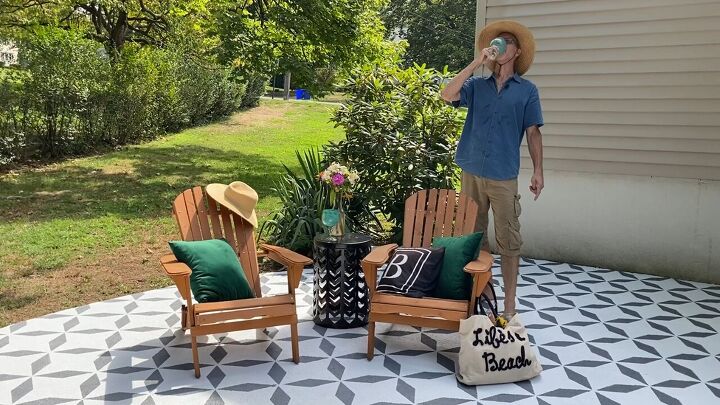 s 11 ways to refresh your outdoor space for spring, Stenciled Patio Makeover