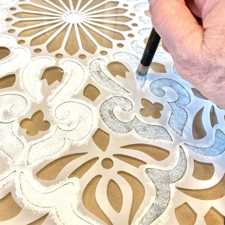 proyecto de vidrio de mesa redonda pintada al revs