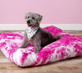 s show your furry friends you love them with these 16 ideas, A bright tie dyed doggy bed