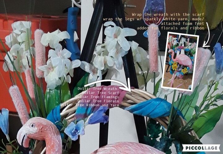 guirlanda de flamingos com produtos da rvore do dlar, a coroa de flores