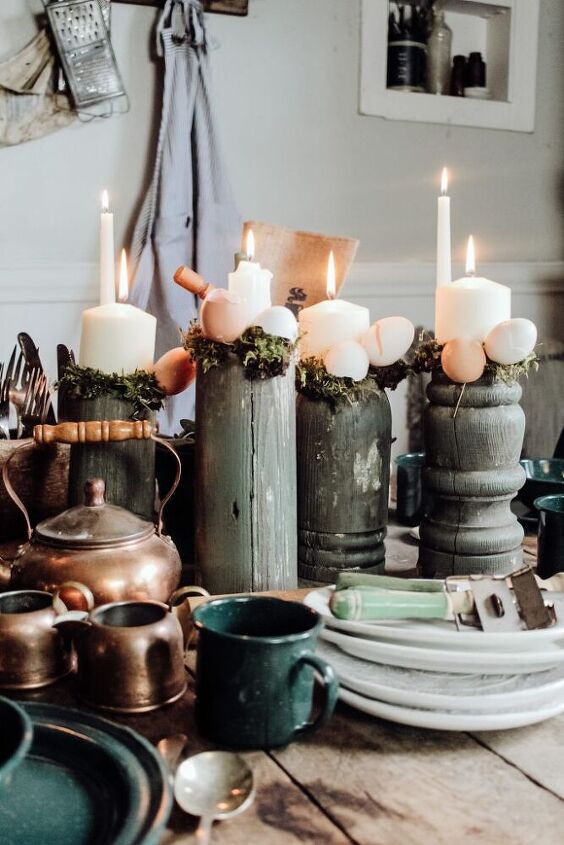 20 ideas de decoracin vintage con las que estamos obsesionados esta temporada, DIY velas inspiradas en la Pascua decoraci n de la mesa de Pascua