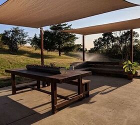 s 13 ways to get your yard ready for outdoor dining, Shade your patio with shade sails