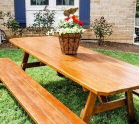 s 13 ways to get your yard ready for outdoor dining, Refinish your favorite wooden picnic table