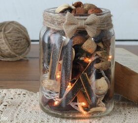 s 14 ways to make your home sparkle with fairy lights, Turn candle jars into twinkling potpourri lights