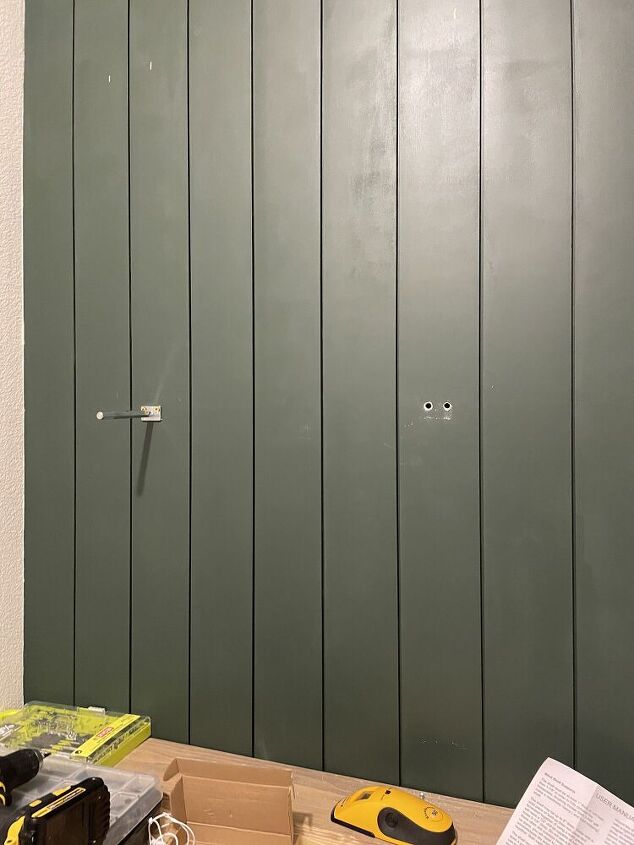 q how to hang floating shelves on shiplap