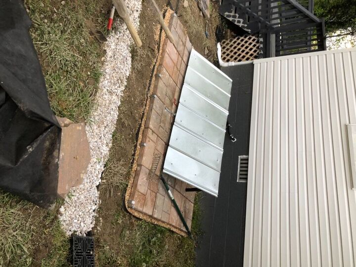 q metal awning over front door
