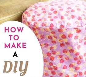 how to make a diy floor pouf fabric scrap buster