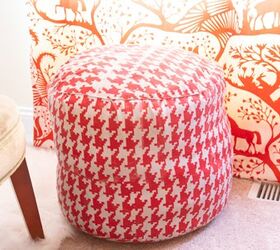 how to make a diy floor pouf fabric scrap buster, before