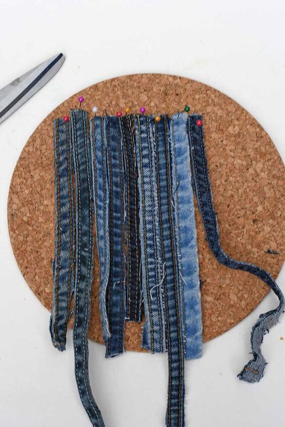 bases para copos de jeans reciclados sem costura