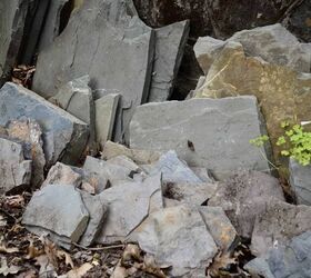 raised garden beds with rocks