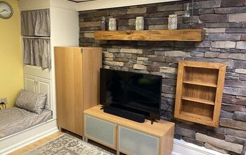 How to Create a Storage Cabinet Above a Sump Pump & a Faux Stone Wall