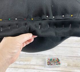 easy upcycled sweatshirt pillow stuffed with poly fil