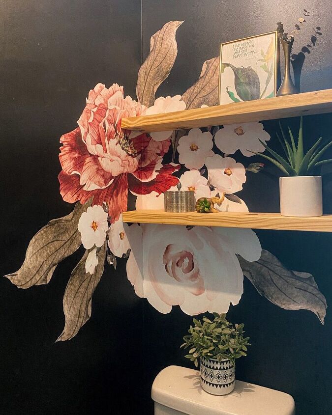 decalque de parede floral