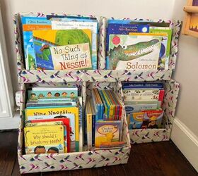 diy cardboard bookshelves make a kid s bookcase, Photo Upcycle My Stuff