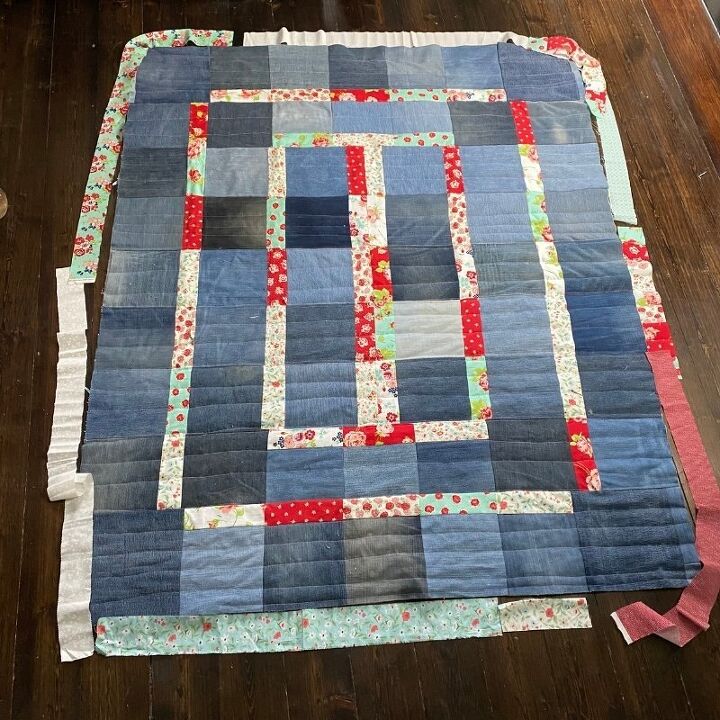 quick denim quilt improv quilt with instructions, Photo Upcycle My Stuff