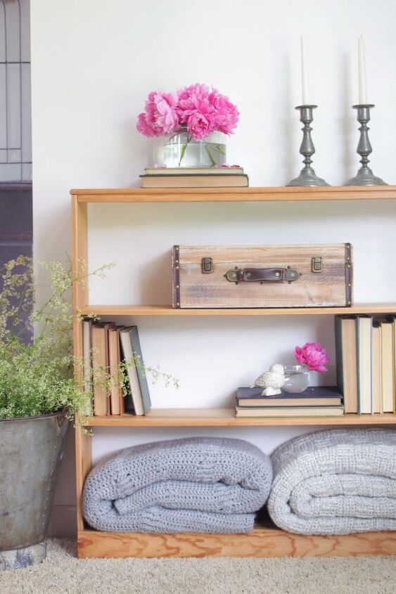 great grandpas raw wood bookcase makeover