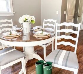 How To Refinish a Table, Chairs, & Fabric Seat Covers