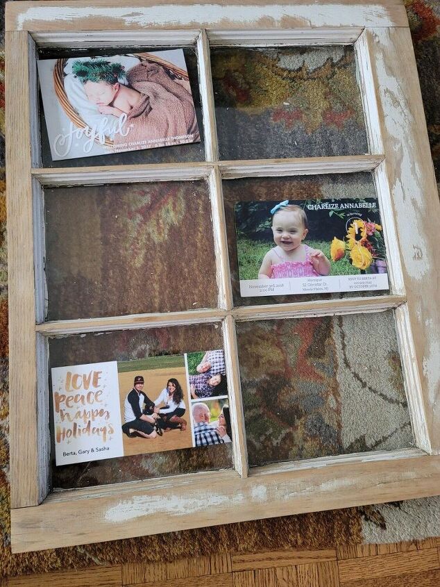 how i used old holiday cards and windows to create wall art