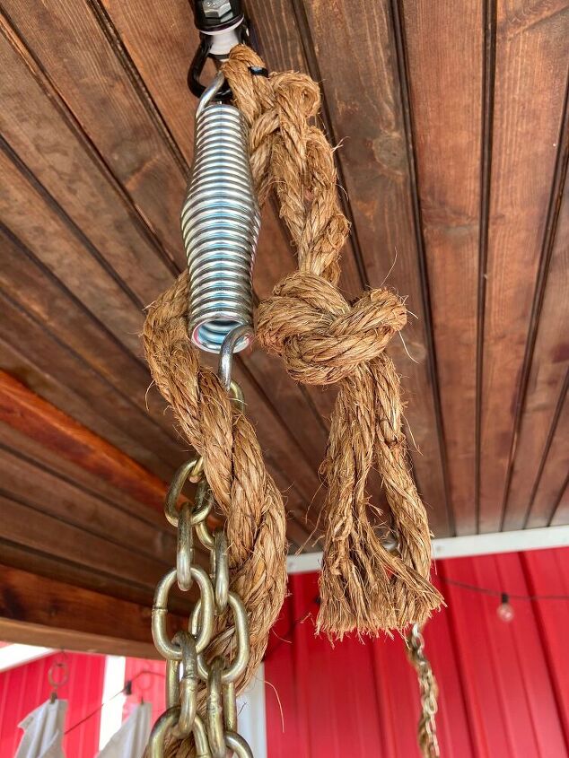 adicionando corda corrente de um balano da varanda