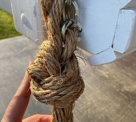 adding rope to the chain on a porch swing